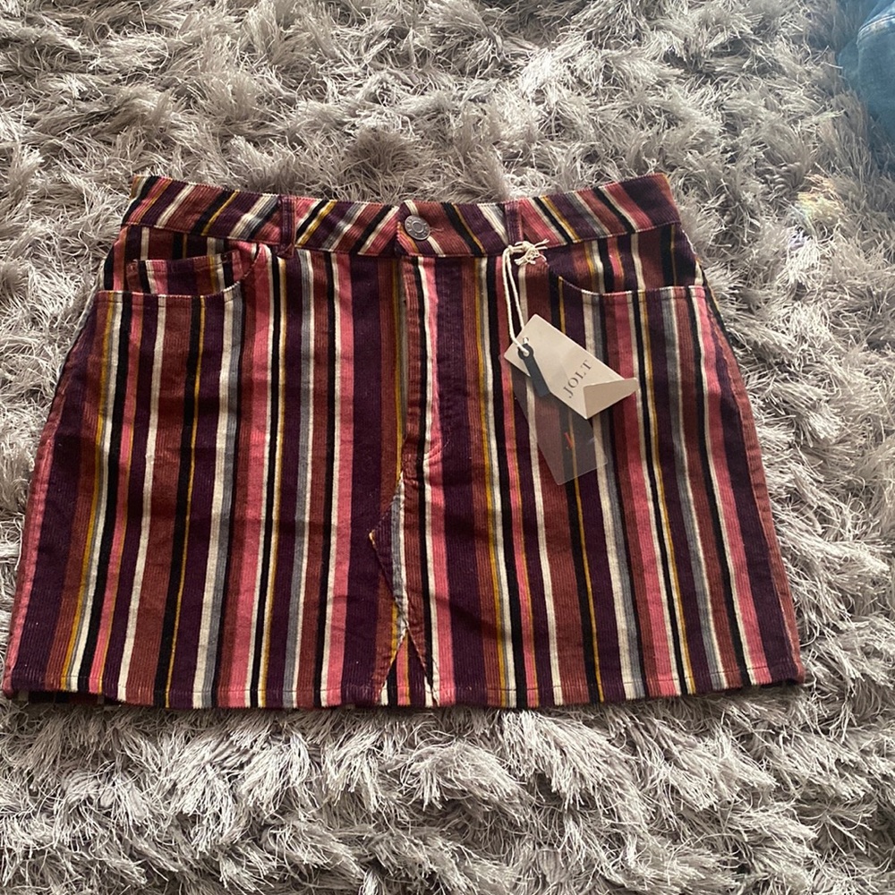 Striped Mini Skirt.